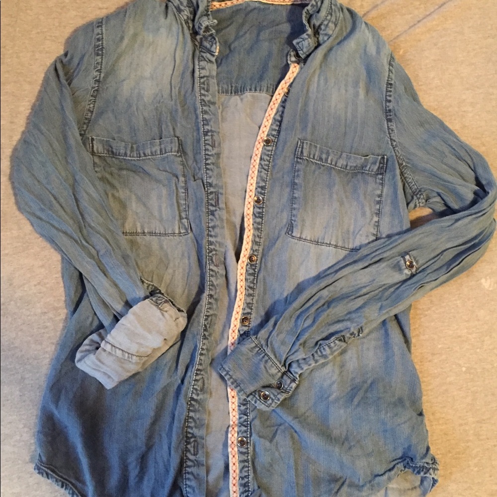 Denim button down